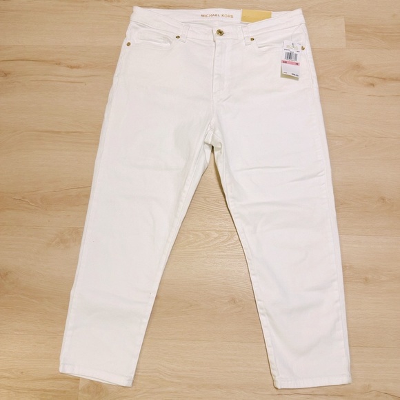 MICHAEL KORS Cropped Skinny White Jeans Sz 10 NWT - Picture 2 of 11